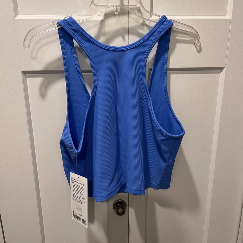 LULULEMON NWT AUTHENTIC POWER PIVOT TRAINING CROP POOLSIDE BLUE COLOR TANK TOP - Picture 11 of 14